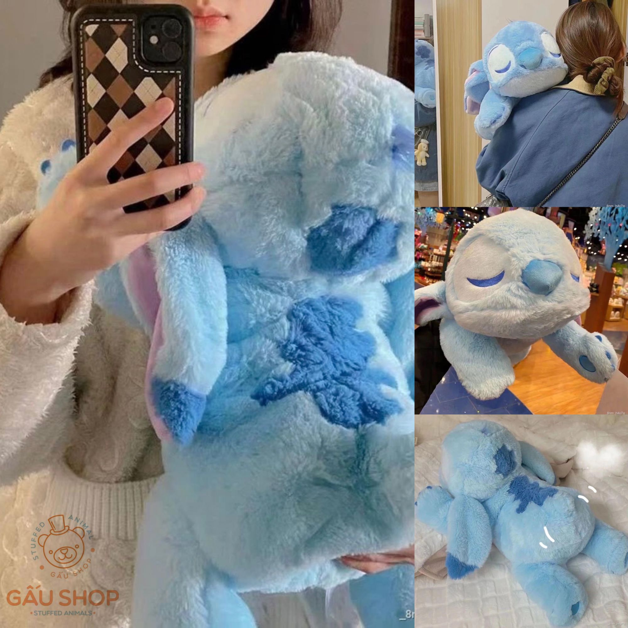 Stitch ôm vịt nằm