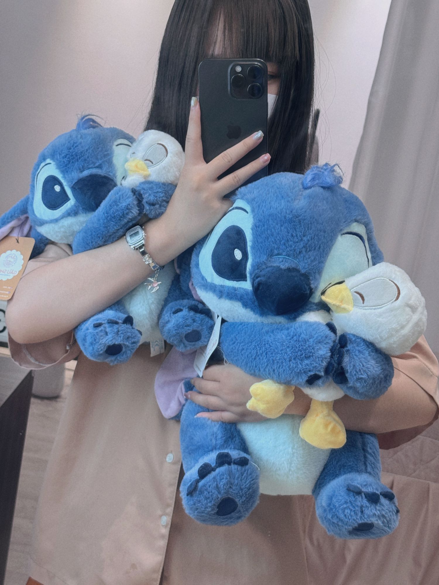 Stitch ôm vịt