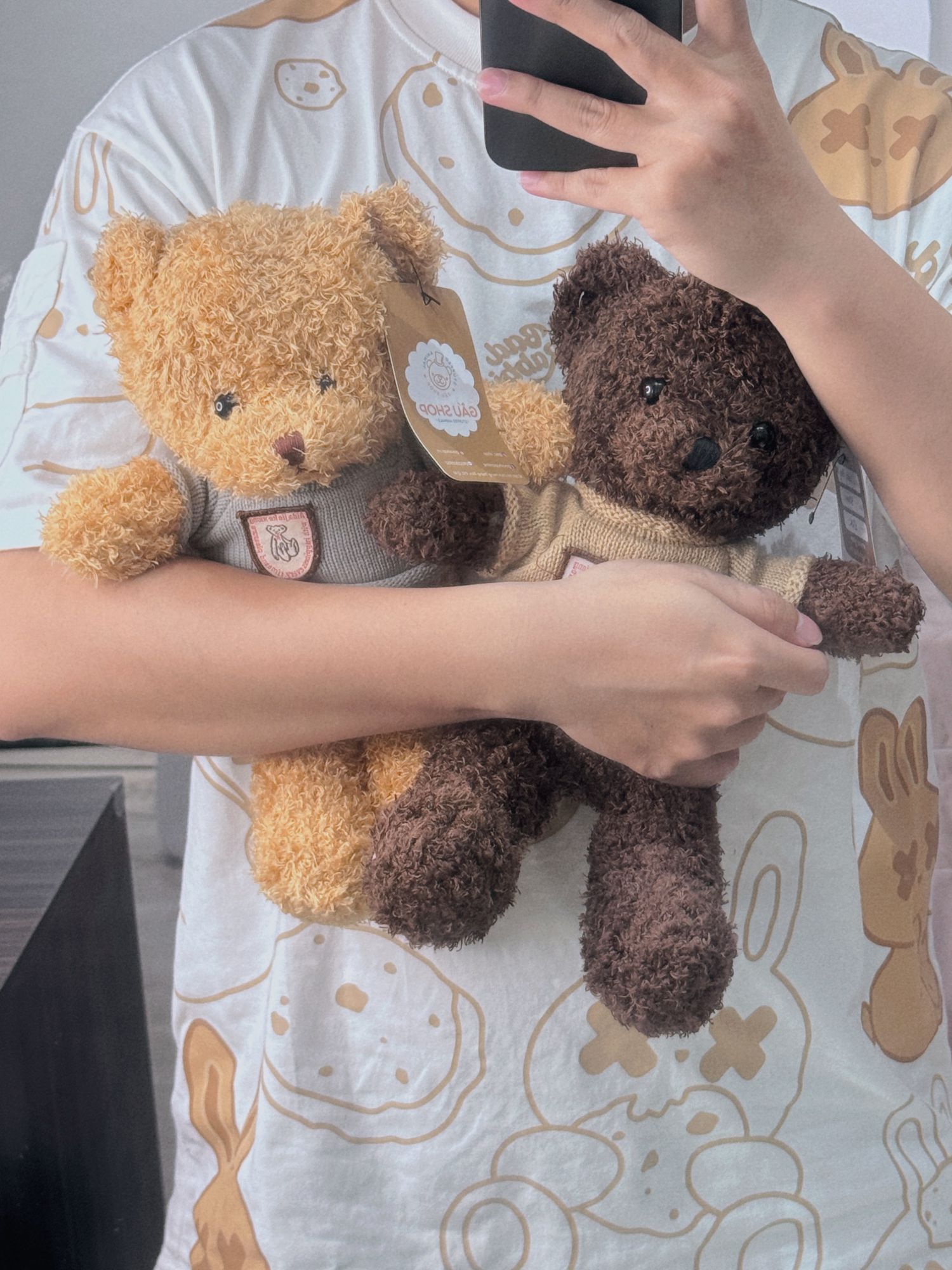 Teddy lông chỉ áo len